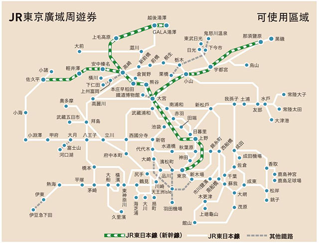 关东最强三日券「JR东京广域周游券​ ​​」详细介绍！