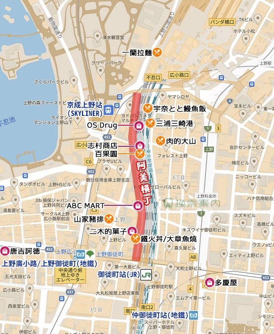 阿美横町逛街地图